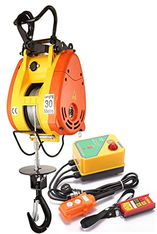 YTGH Paranco Elettrico Verricello Elettrico 360Kg 220V Montacarichi Elettrico 1700W Paranco Elettrico, Argano con Telecomando Wireless, per Officine Officina Domestica del Negozio,B.360kg