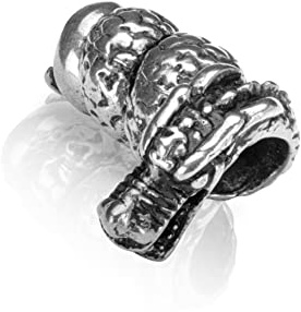 NKlaus Bartschmuck 925 Sterling Silber, Länge: 20mm, Ø 5mm, Drache, 1 Stück
