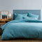 MATT & ROSE Housse de Couette 240x260 cm Unie Coton LAVÉ | 100% Coton Lavé | Oeko-TEX | Bleu Glacier