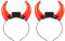 SHERCHPRY Lot de 2 bandeaux lumineux à LED en corne de diable rouge clignotante pour fille - Accessoires de fête d'Halloween (rouge)
