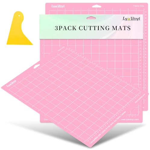 Schneidematte für Cricut - Lya Vinyl 3 Stück FabricGrip Schneidematten 12x12, Schneidematte für Cricut für Cricut Explore Air Serie & Cricut Zubehör