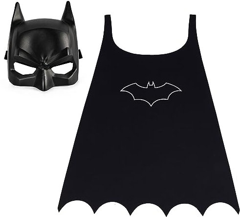 BATMAN DC Serien, Umhang und Masken-Set, Superhelden-Kostüm-Accessoires, Kinder Rollenspiel für Jungen und Mädchen im Alter von 3+