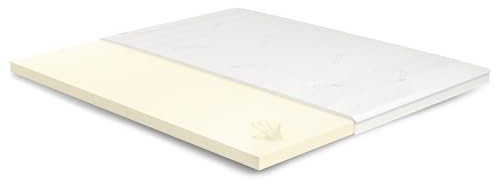 Meisterschlaf Visco Topper 200x220 cm – Höhe 7 cm – Weich & Wärmend – Memory Foam RG 50 – Oeko-TEX® Standard 100 – Tencel™ Lyocell 3D Doppeltuch-Bezug waschbar – Made in Germany