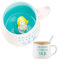 BigNoseDeer Keramik-Tasse, Teetasse, Kaffeetasse mit Deckel und Löffel, Kawaii-Stil, niedliche Geschenke, süße Meerjungfrau, 350 ml