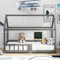 WIZBED Kinderbett Hausbett 90 x 200 cm Holzbett für Kinderzimmer inkl.Tafel Lattenrosten Rausfallschutz, aus Kiefernholz Bettgestell Spielbett Baumhausbett Grau (ohne Matratze)