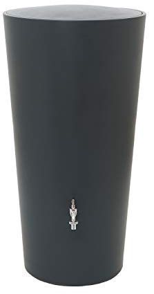 Regentonne anthrazit Regenwassertank Rainbowl 210LUV-witterungsbeständigem Material. Regenwassertonne kindersicherem hochwertigen Messinggewinde