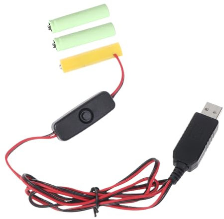 NUEAYMS USB Power Converter Power 3x1.5V Battery Eliminators to 4.5V AAA LR03 Battery Eliminators Replace 3PCS Batteries Power Adapter for LED Light