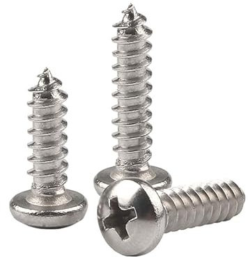 ORANXIN M4 x 25mm 50 Pcs Tête ronde Vis à bois Acier inoxydable 304 Vis autotaraudeuses Tête Pan Cruciformes Queue Pointue