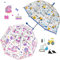 Rhomba Klar Transparente Blase Clear Bubble Umbrella for Children Lightweight Cute 8 Fibre Ribs Cute Dome See Through Perfect for Walking Kids Umbrella for Child (Blauer Bagger+Rosa Einhorn)