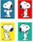 DKORARTE Set mit 4 A3-Wandbildern, dekorativ, für moderne Wohnzimmer, Schlafzimmer, Zimmer, ohne Rahmen, Snoopy (41 x 29,7 cm)