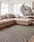 Interiyou Teppich Wohnzimmer Lecce - 120x170 cm Hellgrau - Für Schlafzimmer, Esszimmer, Kinderzimmer - Kurzflorteppich skandinavisches Boho Muster - Hoch-Tief Effekt - Flach mit Geometrischem Muster