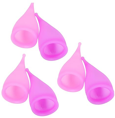 FRCOLOR 6pezzi Coppette Mestruali Silicone Donna Morbide Antiperdita Alternative Assorbenti Femminili Rosa