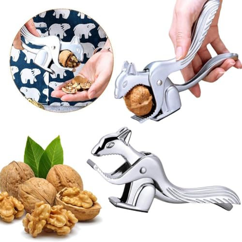 Herramienta para galleta de nueces, clip de nogal en forma de ardilla, abridor de cascanueces multifuncional de mano de aleación de zinc, clip resistente en forma de ardilla para castañas y nueces (1