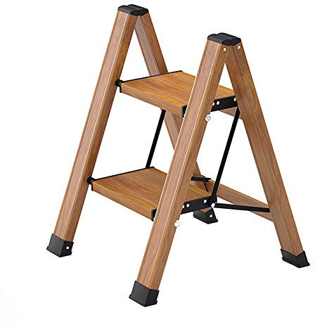 LMHAUSS Escabeau pour Adultes, escabeau Pliant avec Tapis antidérapant, escabeau Multifonction en Bois, Pots de Fleurs, Supports de Plantes, intérieur, 2/3 marches Vigorous