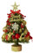 Albero di Natale pre-illuminato, albero di Natale pre-illuminato, 45 cm, con corona di albero a stella, albero di Natale luminoso per ufficio, con palline, campane, pigne