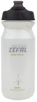 ZEFAL Sense Pro 65 Translucide Bidon Velo - Gourde Velo Route et VTT Légère et Étanche - Fabriqué en France - 79 g, 650 ml