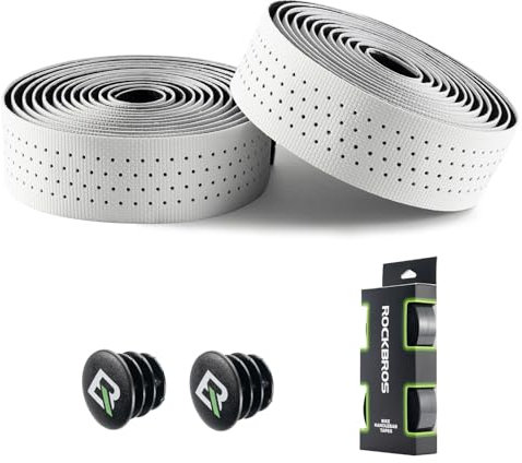 ROCKBROS Lenkerband Rennrad, 2 Rollen Rennrad Lenkerband, Super Lang 220cm und Dicke 3mm, Griffband Selbstklebend für MTB Gravel und Urban Cycling, Weiß