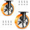 2 Stück 125mm Bockrollen Schwerlastrolle, Transportrollen Konstruktion mit Aluminiumkern, Industrierollen Stabile Aluminiumfelge Schwerlast für Forschungslabore, Industrielle Anlagen, Traglast 800 kg