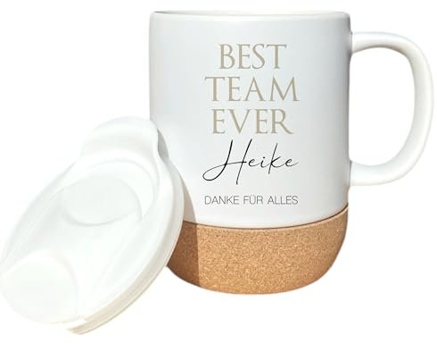 Manufaktur Liebevoll I Tasse Best Team ever Geschenk Arbeitskollegen Tasse Mitarbeiter Geschenk personalisiert Team Dankeschön Geschenk mit Namen, Firmenjubiläum Weihnachten (Best Team ever)
