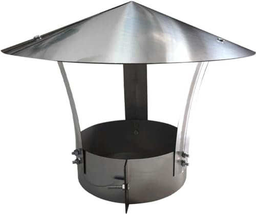 Edelstahl Schornsteinabdeckung Regenschutz Schnee Lüftung Abdeckung Verstellbar für Kaminrohr Dachhaube 270mm
