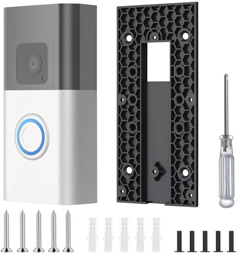 Ring Doorbell Mount No Drill, Ring Doorbell Accessories Ring Doorbell Bracket Ring Doorbell Sticky Mount Ring Doorbell Bracket Mount for Video Doorbell 3/3 Plus/4/Plus/Pro Ring Doorbell No Drill Mount