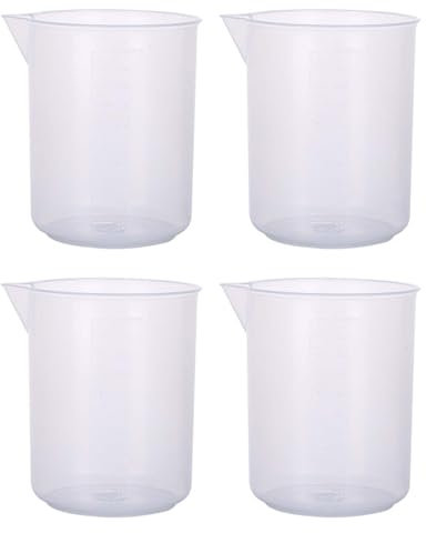 Small Measuring Jug - ShiningUU 4Pcs 100ml Transparent Plastic Measuring Jugs with Clear Markings | Liquid Measuring Cup Measuring Jug for Lab Household Kitchen Cooking Baking Measure Tool
