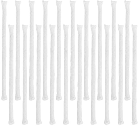 LIQWEI Lot de 20 mèches rondes de 6 mm pour lampes à huile - Mèche de rechange en coton - Pour bougies à alcool - Fabrication de bougies faites à la main - Torche de jardin