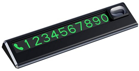 Auto-Telefonnummern-Parkkarte – Mini-Nummernschild, leuchtendes ABS-Material, temporäre Kontaktanzeige | Parkplatz-Telefonnummernschild mit spurlosem Kleber für SUV-Auto-Nachtparken im Notfall