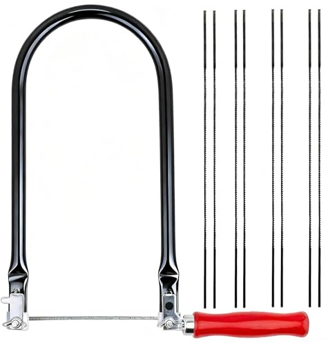 Laubsäge Set, 1 Laubsäge & 8 Laubsägeblätter (4# 6# 8# 10#|15T 18T 24T 32T)
