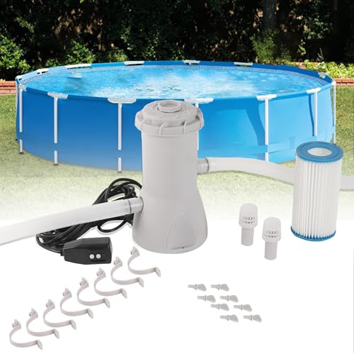 TonGass Pompe de filtration pour piscine hors sol 530 GPH, système de pompe à filtre à cartouche avec protection GFCI, pompes de circulation d'eau pour petites piscines à cadre, piscines gonflables et