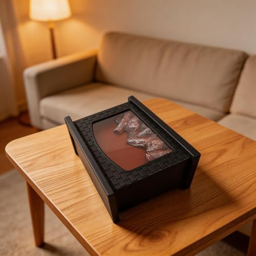 LED Fireplace Lamp with Realistic Flame Effect - USB Powered Tabletop Decor for Living Room - 280mm Portable Light
