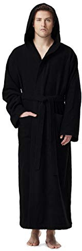 Arus Herren Bademantel mit Kapuze, wadenlang oder knöchellang, 100% Baumwolle (380 g/m²) Frottee OEKO-TEX® Zertifiziert