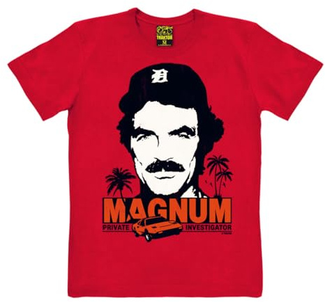 TRAKTOR® I Magnum P.I. | T-Shirt Print | Damen & Herren | kurzärmlig | rot | Lizenziertes Originaldesign | Größe M
