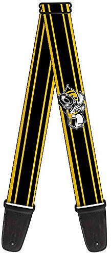 Buckle-Down Guitar Strap - SUPER BEE Logo/Stripes Black/Yellow/White - 2 Wide - 29-54 Length