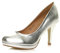 Womens Ladies mid high Heel Platform Work Evening Court Shoes Pumps, Silver Metallic, 4 UK