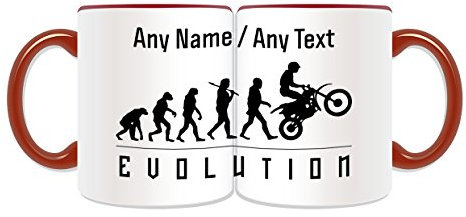 Taza de moto personalizable con diseño de color envuelto en evolución, cualquier mensaje de nombre único – Juego olímpico de equipo para deporte, motocicleta, motocicleta, bicicleta, motociclista,