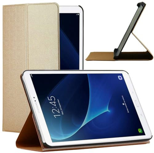 ebestStar - Funda Compatible con Samsung Galaxy Tab A6 A 10.1 (2018, 2016) T580 T585 Carcasa Cuero PU Silicona, Smart Cover Función Soporte, Reposo Automático, Dorado [Tab: 254.2x155.3x8.2mm 10.1]