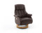 Robas Lund Relaxsessel Calgary Comfort XL elektrisch verstellbar, bis 150 kg belastbar, Echtleder braun, Gestell Holz natur
