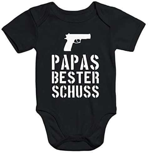 MoonWorks Papas bester Schuß Baby Body schwarz 0-3 Monate