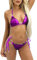 Lovelegis Costume Donna Due Pezzi - Bikini - da Bagno - Paillettes - Slip - Top a Triangolo - Coordinato - Sexy - Colorato - Ragazza - Mare - Colore Viola - Taglia L