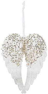 Pretty Angel Wings with Sequin Detail, Glass Look Acrylic Hanging Decoration for your Christmas Tree in Red, Gold, Blue, Silver or Rose Gold (Gold)