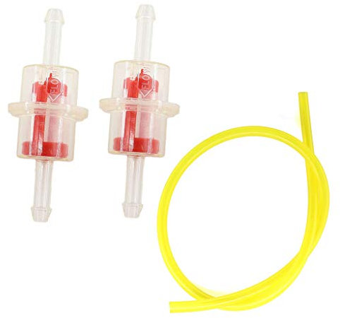 HURI 2x Benzinfilter 6mm mit Benizinschlauch 1 Meter 5x8mm für Simson S50, S51, S53, S60, S70, S83, SR50, KR50, KR51 Schwalbe Star Sperber, SR4-2, SR4-3, SR4-4, SR4 u.a