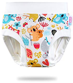 Petit Lulu Training Überhose Größe L (14,5-19 kg) Fluffy Organic Baby Trainerhöschen Waschbar & Wiederverwendbar Trainer Stoffwindeln Hergestellt in EU (Koala)