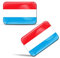 SkinoEu® 2 x 3D Aufkleber Luxemburg Flagge Luxemburgische Fahne F 199