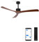 CREATE / WIND LARGE DC/Ventilatore da soffitto con WIFI XL, con motore DC nero, con pale in legno scuro/Silenzioso, timer