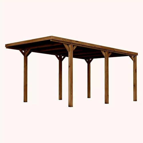 Forest Style Carport 1 Voiture en Bois traité 14,8 m² - Victor 318x510x252 cm - Cerland