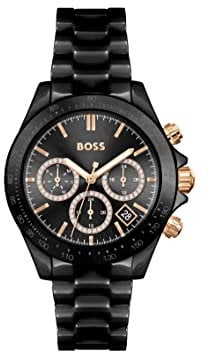 BOSS Multi Zifferblatt Quarz Uhr für Damen Kollektion Novia mit Schwarzes Keramikband - 1502633