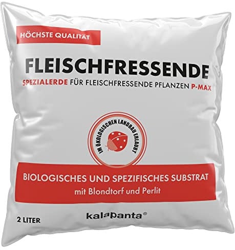 Kalapanta Karnivorenerde 2L - Biologische Premium Erde für Fleischfressende Pflanzen Ideal für Drosera, Sarracenia, Nephenthes für Venusfliegenfalle & andere fleischfressende Pflanzen