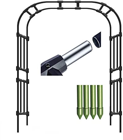Rosenbogen für Kletterpflanzen Rankhilfe Rankgitter Torbogen Gartenbogen aus Eisen freistehend Verzinkt Rosen Pergola Rankbogen wetterfest (Größe : B220 x H240cm)