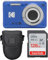 Kodak PIXPRO FZ55 - Cámara digital (azul) + funda para cámara Point & Shoot + tarjeta de memoria SDXC Sandisk de 128 GB